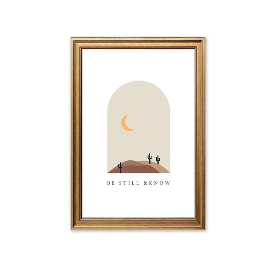 Be Still & Know | Christian Wall Art | Psalm 46:10 | Minimalist Desert Print