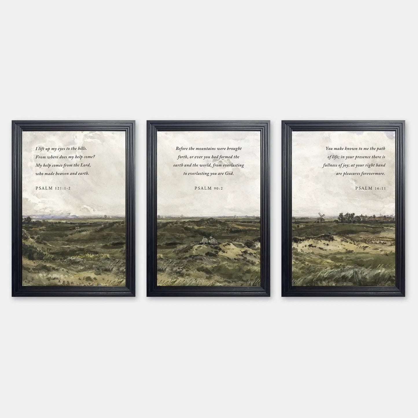 Timeless Horizons | Christian Wall Art | Psalm Triptych Collection