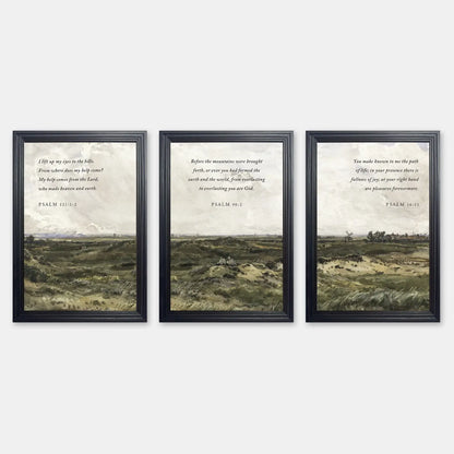 Timeless Horizons | Christian Wall Art | Psalm Triptych Collection