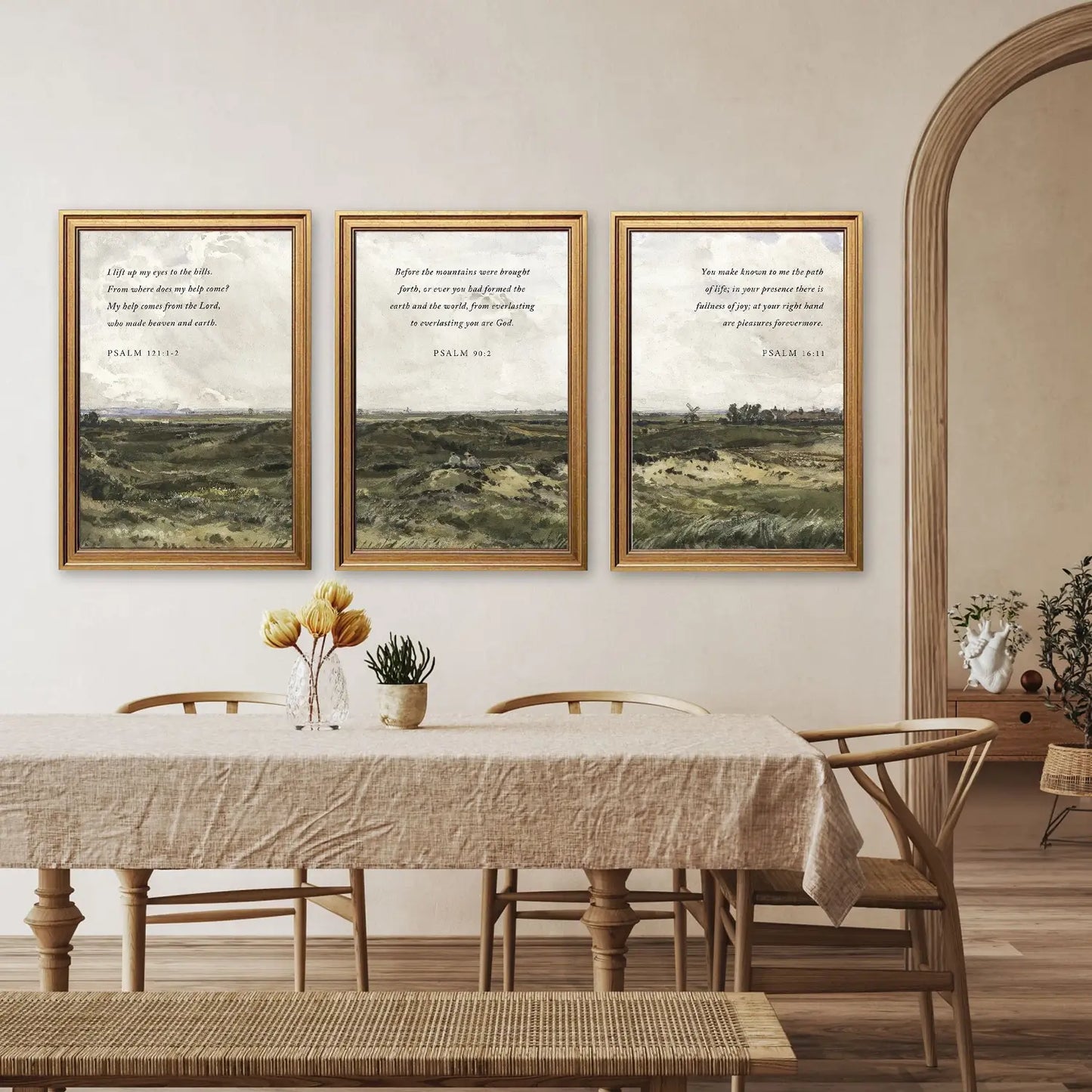 Timeless Horizons | Christian Wall Art | Psalm Triptych Collection