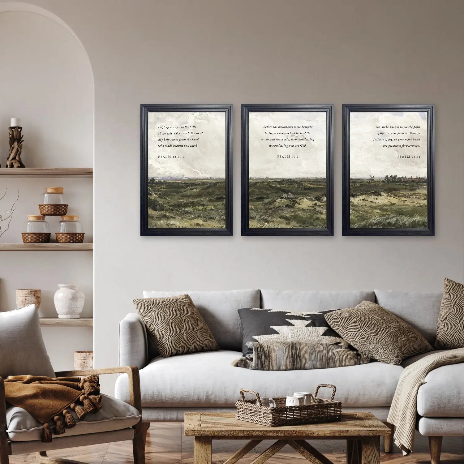 Timeless Horizons | Christian Wall Art | Psalm Triptych Collection