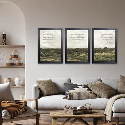 Timeless Horizons | Christian Wall Art | Psalm Triptych Collection