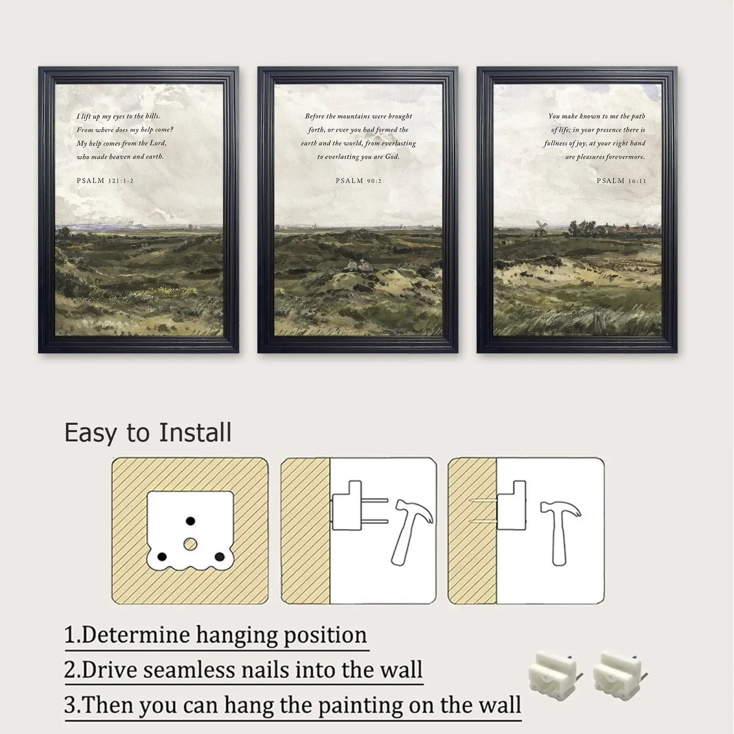 Timeless Horizons | Christian Wall Art | Psalm Triptych Collection