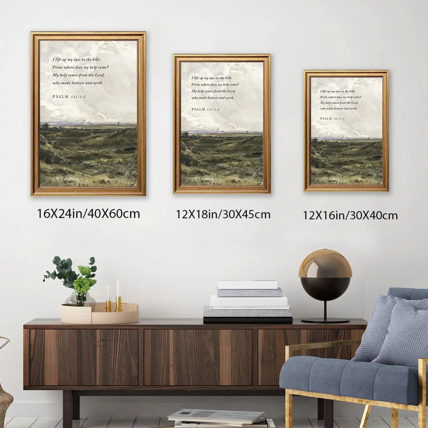 Timeless Horizons | Christian Wall Art | Psalm Triptych Collection