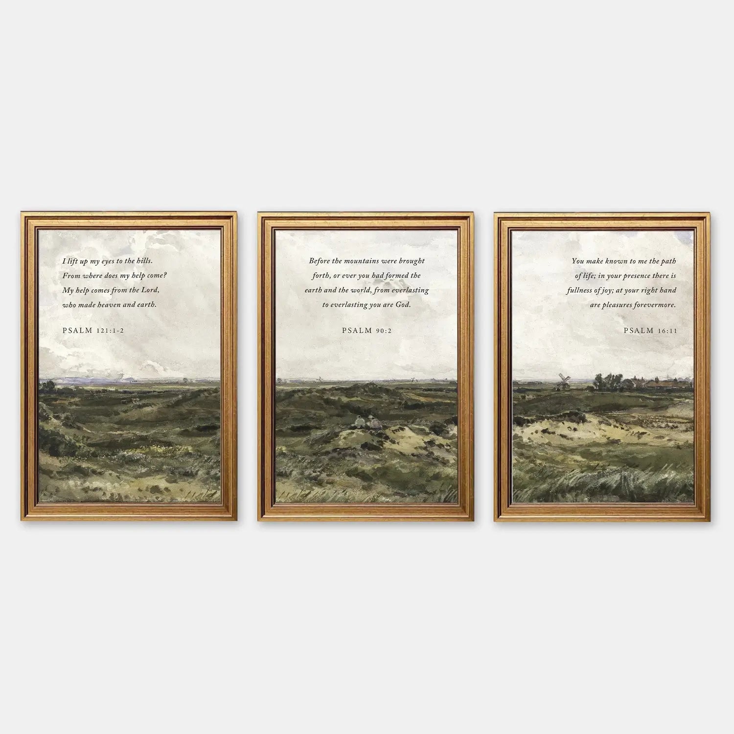 Timeless Horizons | Christian Wall Art | Psalm Triptych Collection