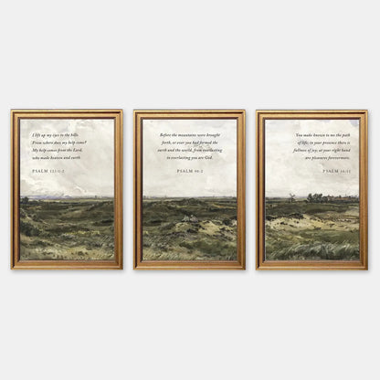 Timeless Horizons | Christian Wall Art | Psalm Triptych Collection