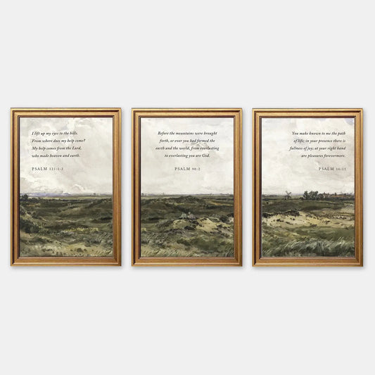 Timeless Horizons | Christian Wall Art | Psalm Triptych Collection