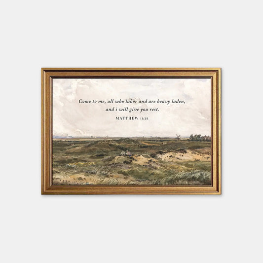 Rest for the Weary | Christian Wall Art | Matthew 11:28 | Divine Comfort Print