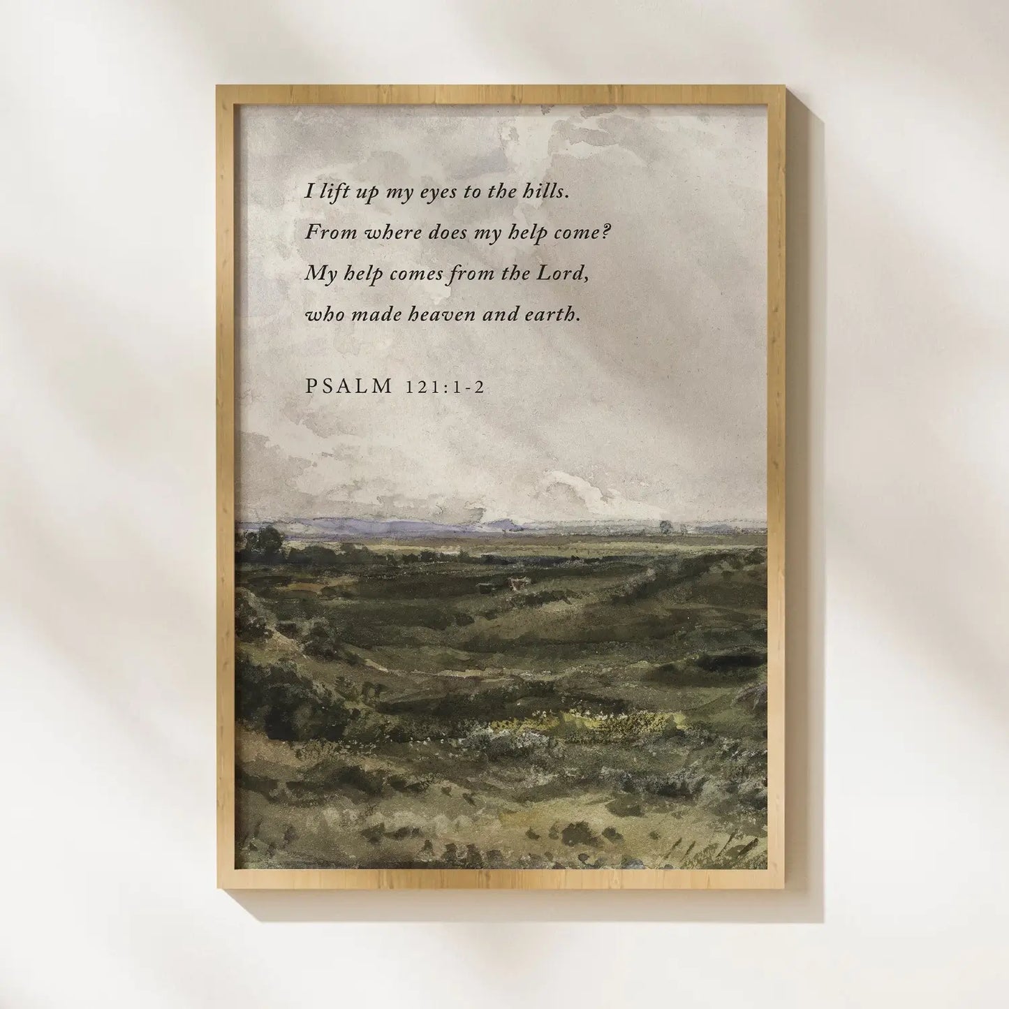 Divine Help | Christian wall art | Psalm 121:1-2 scripture print