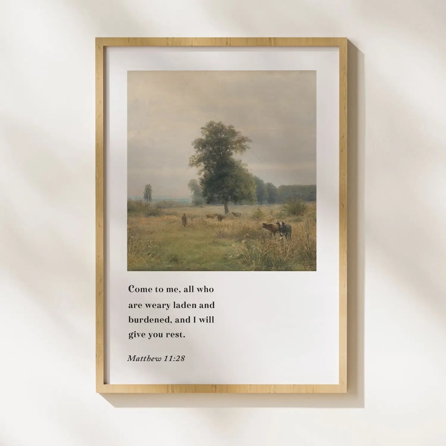 Pastoral Rest | Christian Wall Art | Matthew 11:28 Print