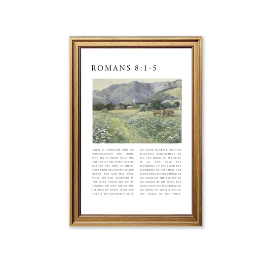 Spirit of life christian wall art romans 8-1-5 pastoral print