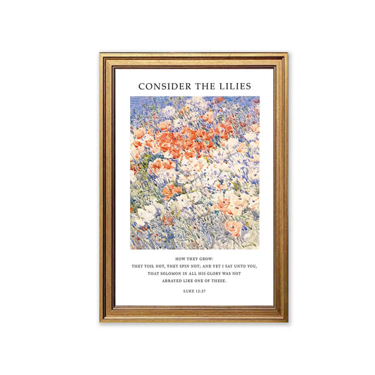 Consider the Lilies | Christian Wall Art | Luke 12:27 | Scripture Print