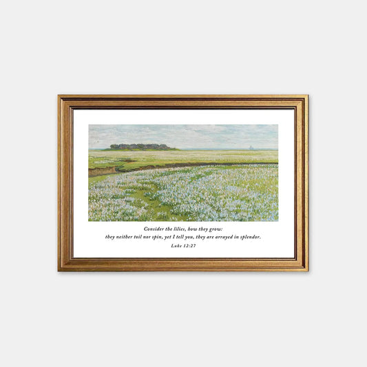 Divine Care | Christian Wall Art | Luke 12:27 | Scripture Print