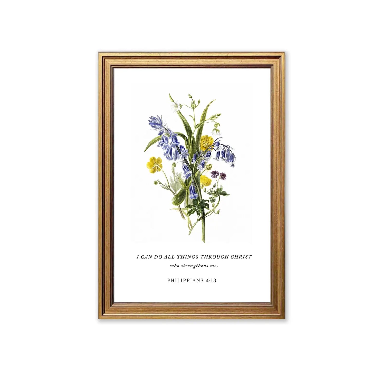 Divine Strength | Christian Wall Art | Philippians 4:13 | Scripture Print