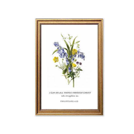 Divine Strength | Christian Wall Art | Philippians 4:13 | Scripture Print
