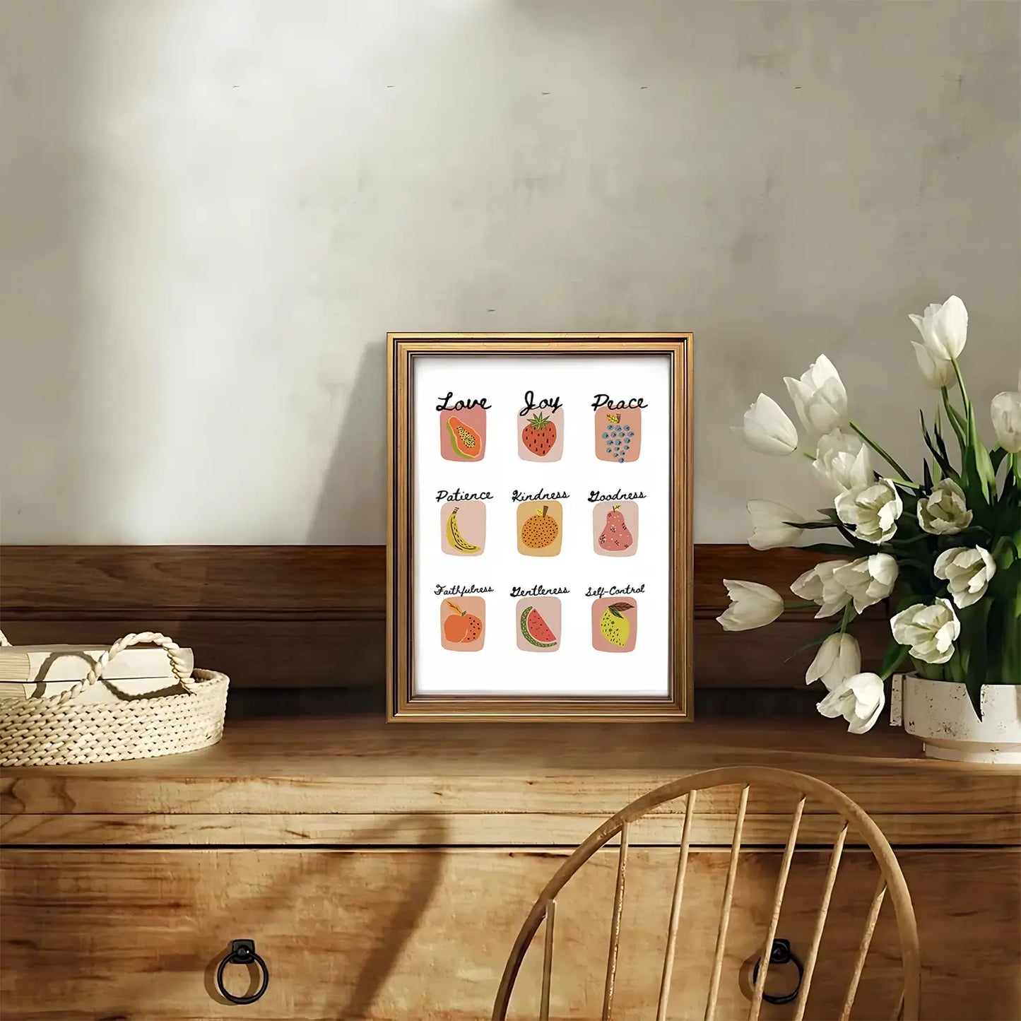 Fruit of the Spirit | Christian Wall Art | Galatians 5:22-23 | Scripture Print
