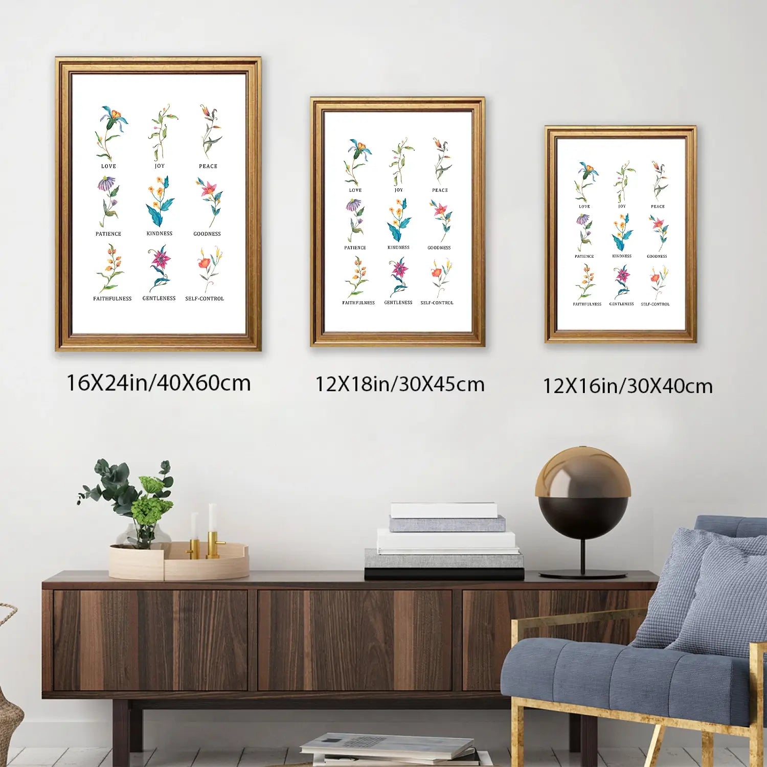 Fruits of the Spirit | Christian Wall Art | Galatians 5:22-23 | Scripture Print