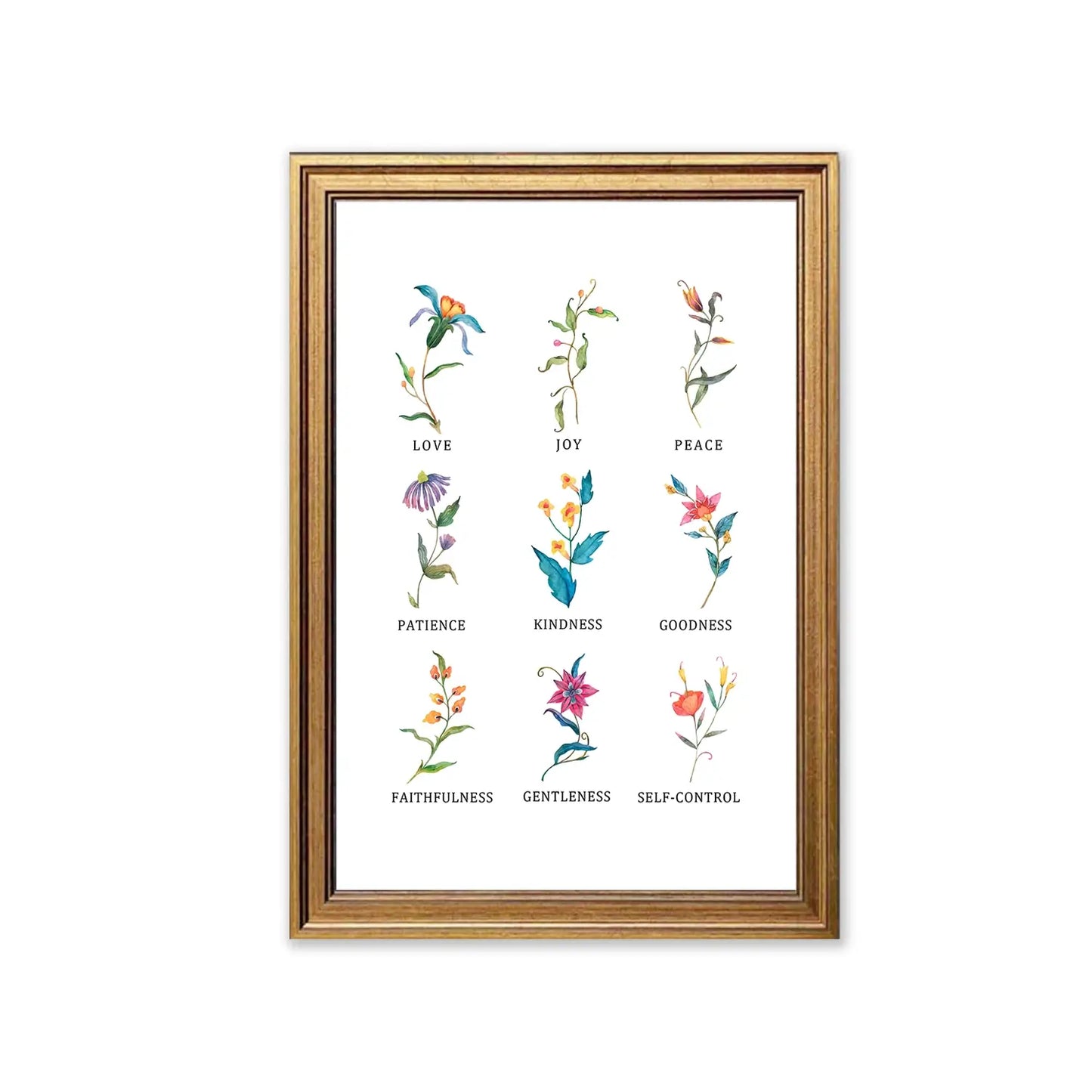 Fruits of the Spirit | Christian Wall Art | Galatians 5:22-23 | Scripture Print