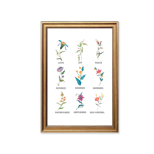 Fruits of the Spirit | Christian Wall Art | Galatians 5:22-23 | Scripture Print