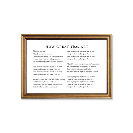 How Great Thou Art | Christian Wall Art | Traditional Hymn Print