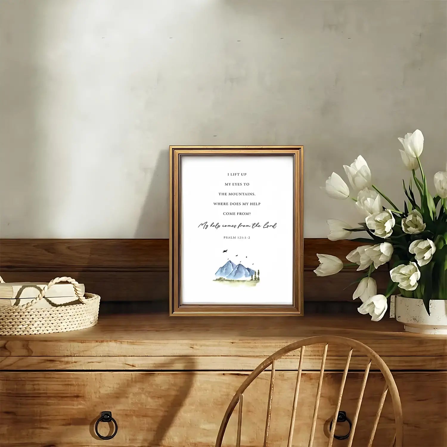 Lift Up My Eyes | Christian Wall Art | Psalm 121:1-2 | Bible Verse Print
