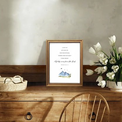 Lift Up My Eyes | Christian Wall Art | Psalm 121:1-2 | Bible Verse Print