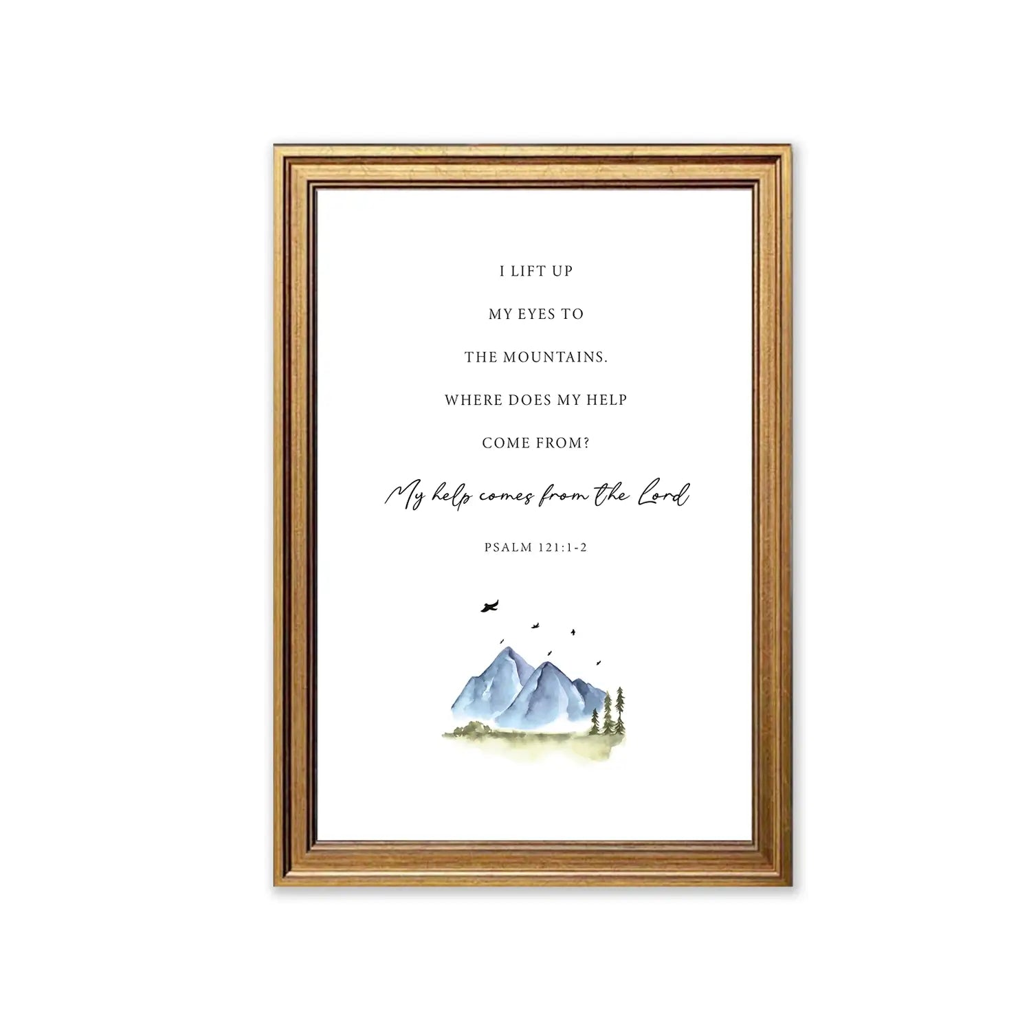 Lift Up My Eyes | Christian Wall Art | Psalm 121:1-2 | Bible Verse Print