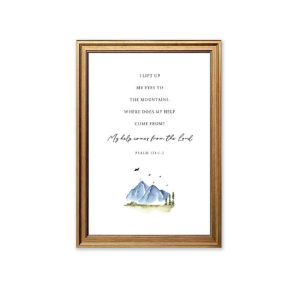 Lift Up My Eyes | Christian Wall Art | Psalm 121:1-2 | Bible Verse Print