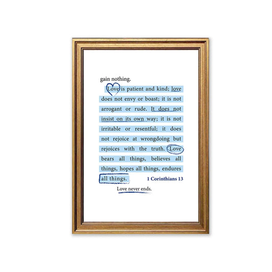 Love Eternal | Christian Wall Art | 1 Corinthians 13 | Scripture Print