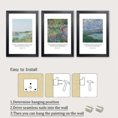 Nature's Psalms | Scripture Art Set | Impressionist Landscape Trio Print