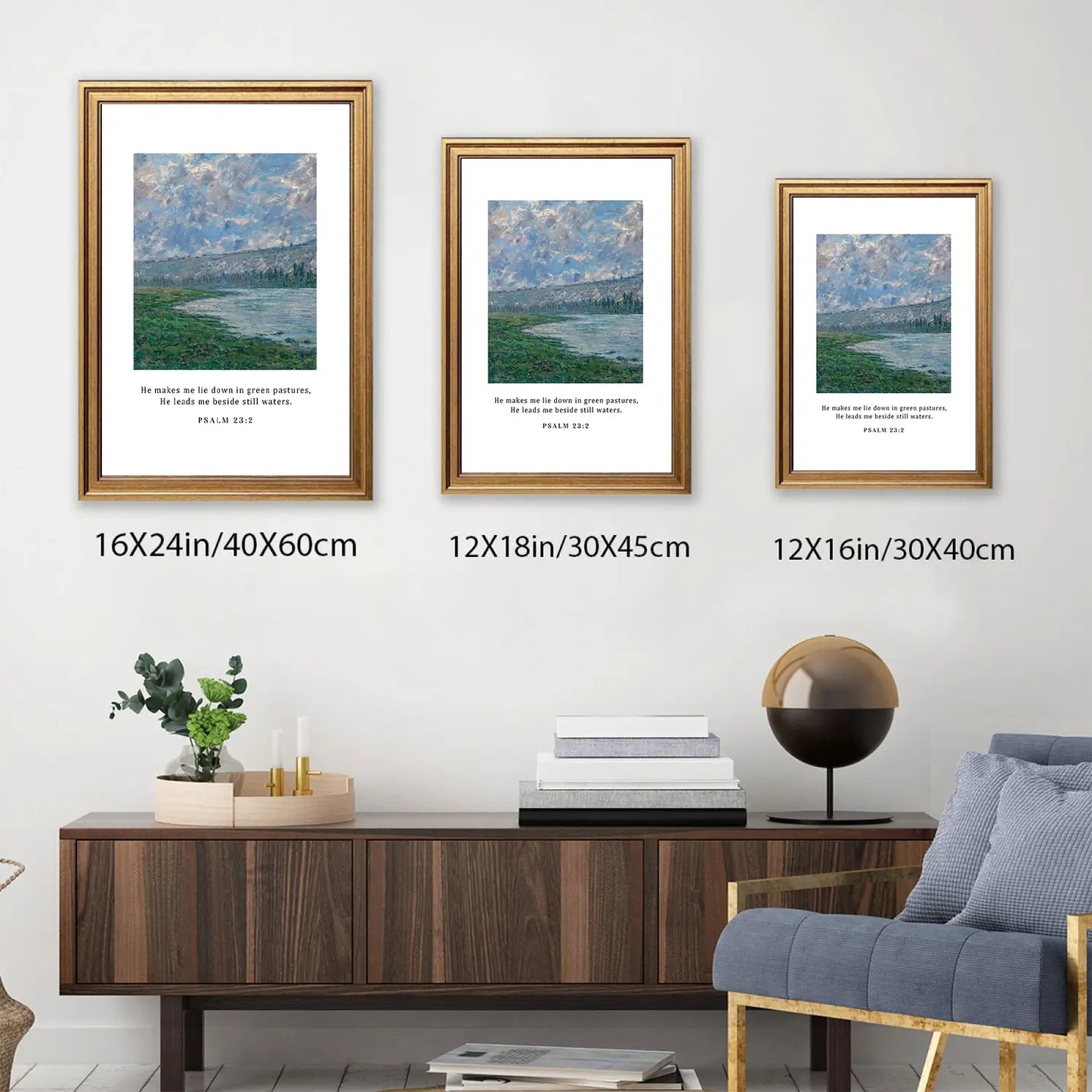 Nature's Psalms | Scripture Art Set | Impressionist Landscape Trio Print