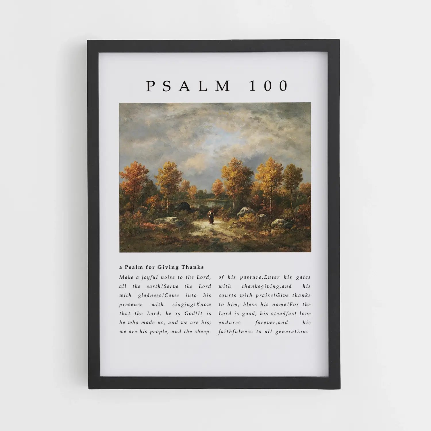 Psalm 100 | Christian Wall Art | Scripture Print