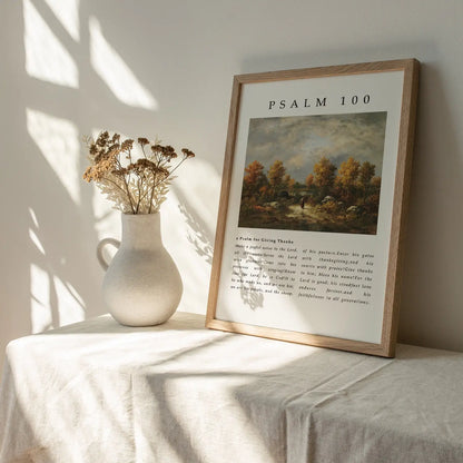 Psalm 100 | Christian Wall Art | Scripture Print