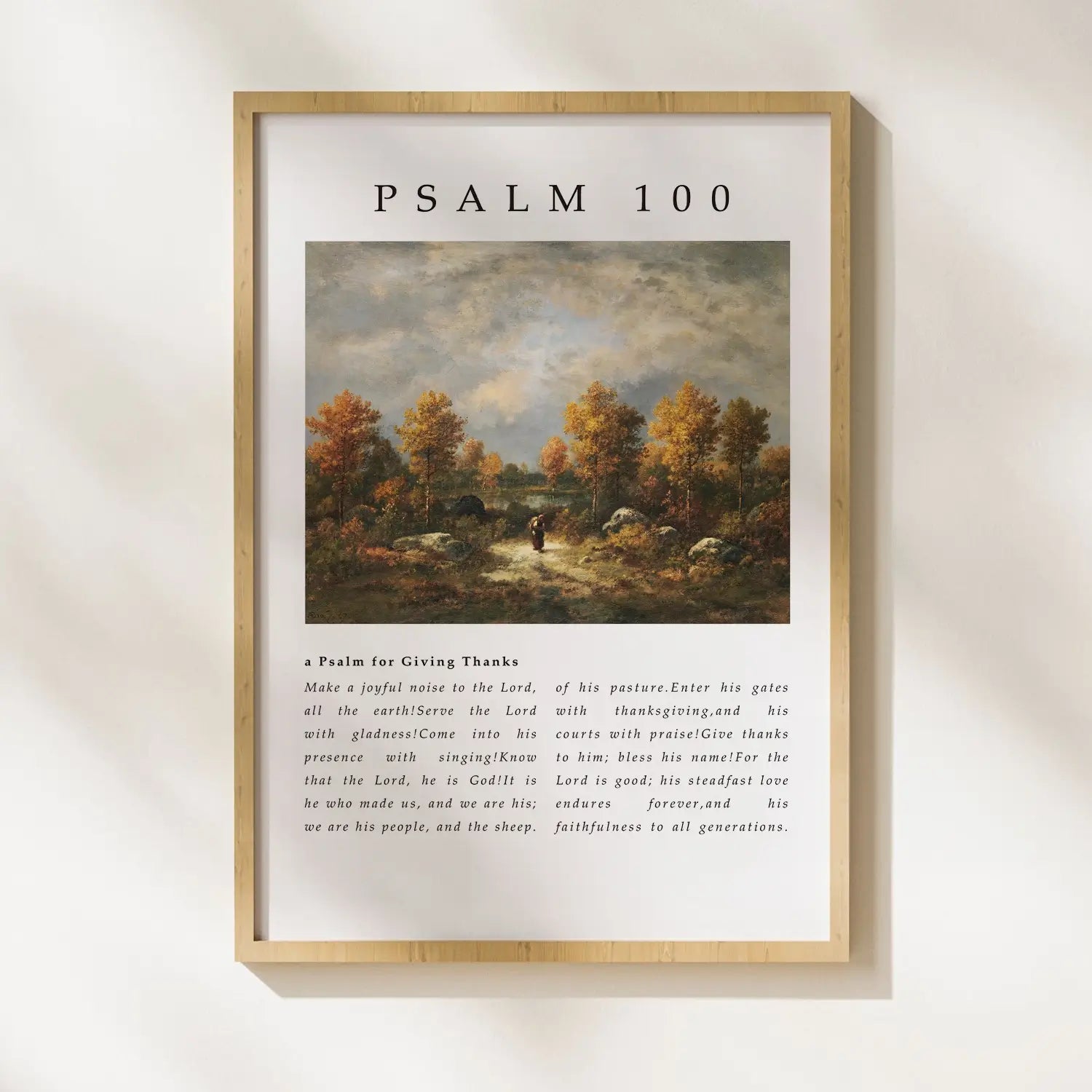 Psalm 100 | Christian Wall Art | Scripture Print