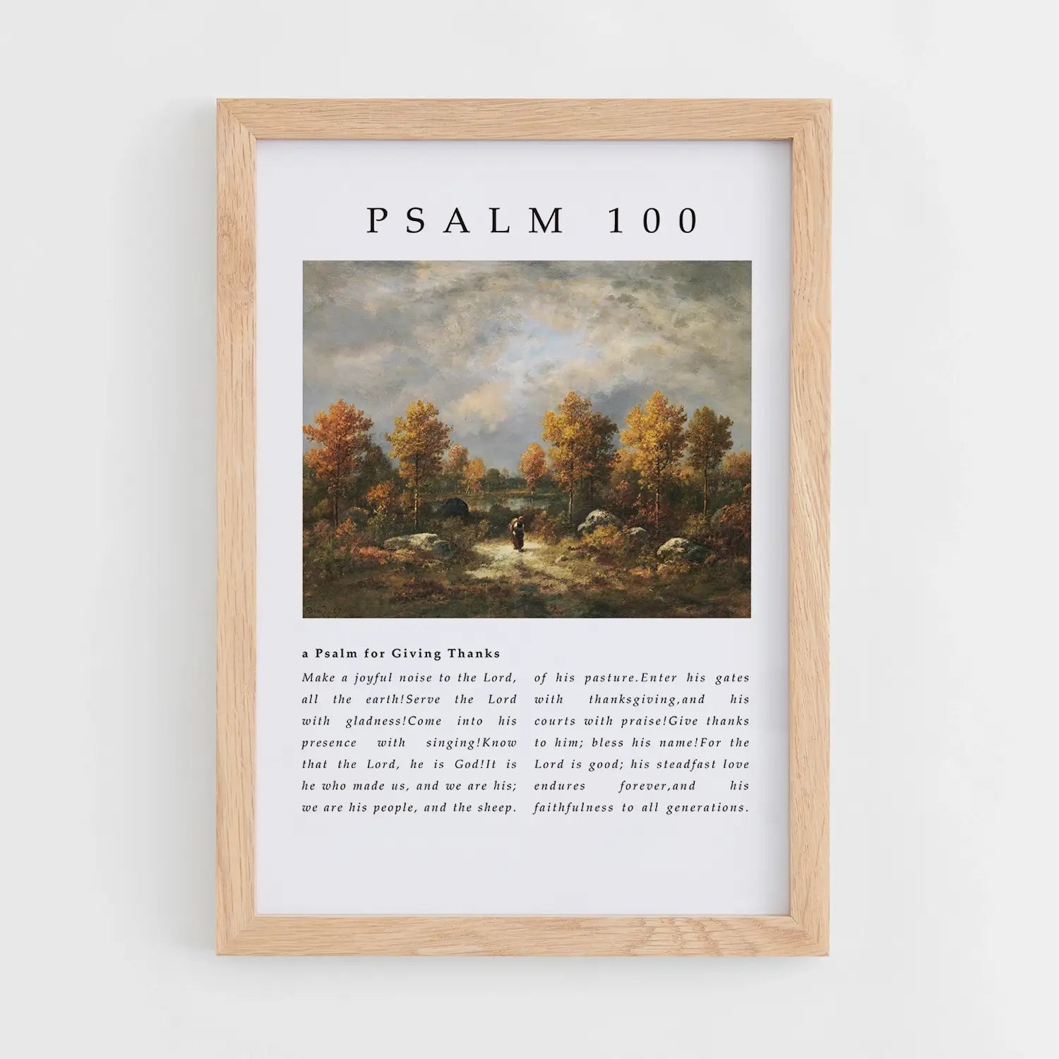 Psalm 100 | Christian Wall Art | Scripture Print