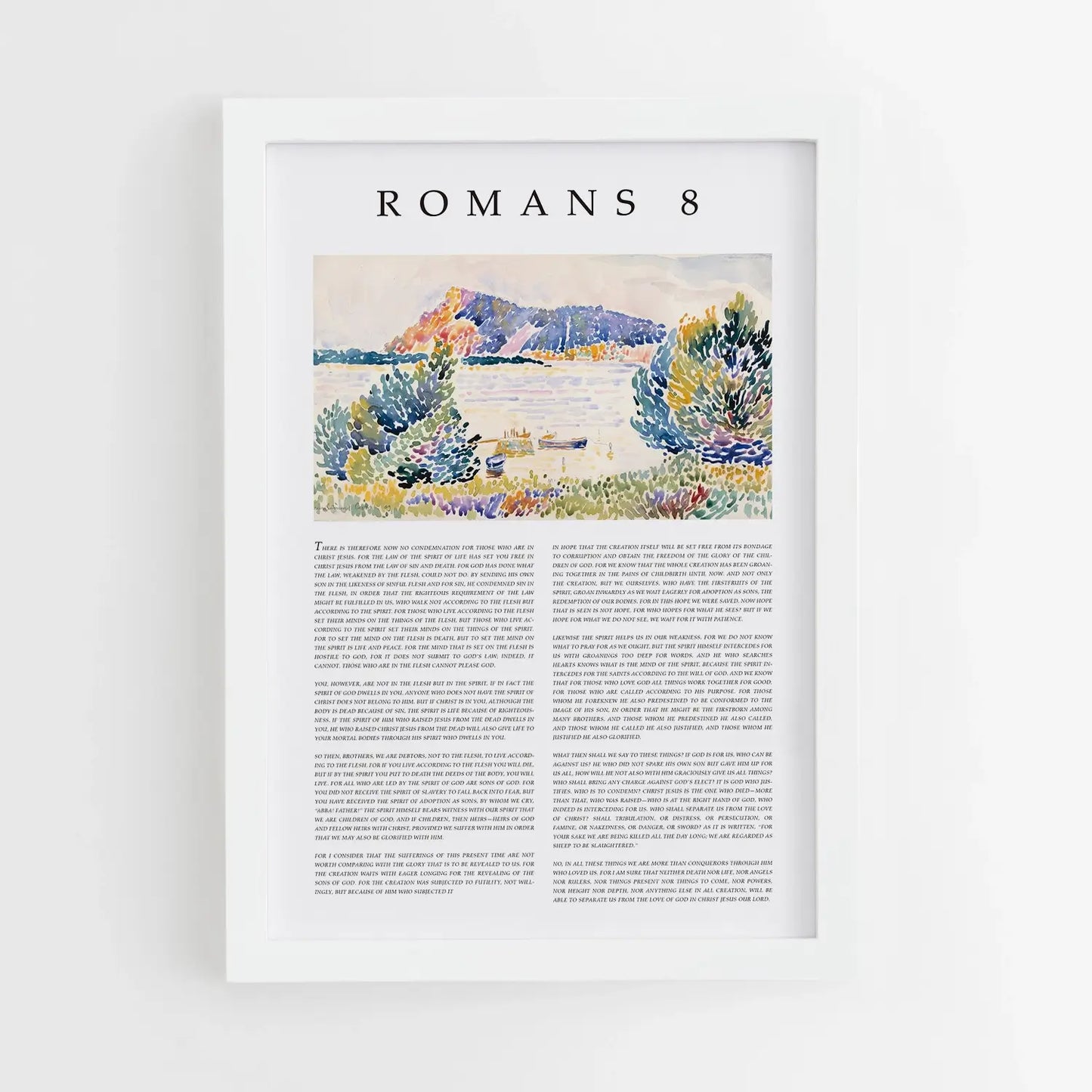 Romans 8 | Christian Wall Art | Scripture Print